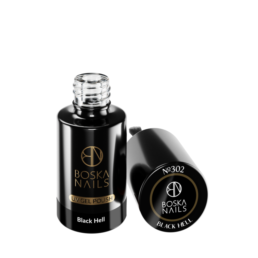 Gel lak Divine Black Hell no 302 Boska Nails 6 ml