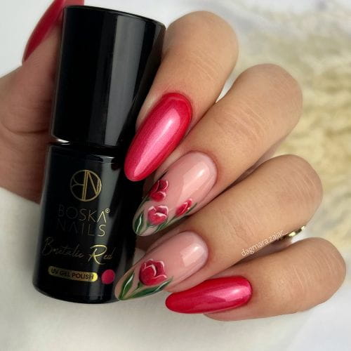 Outlet Gél lak Bmetalic Red no 395 Boska Nails 6 ml
