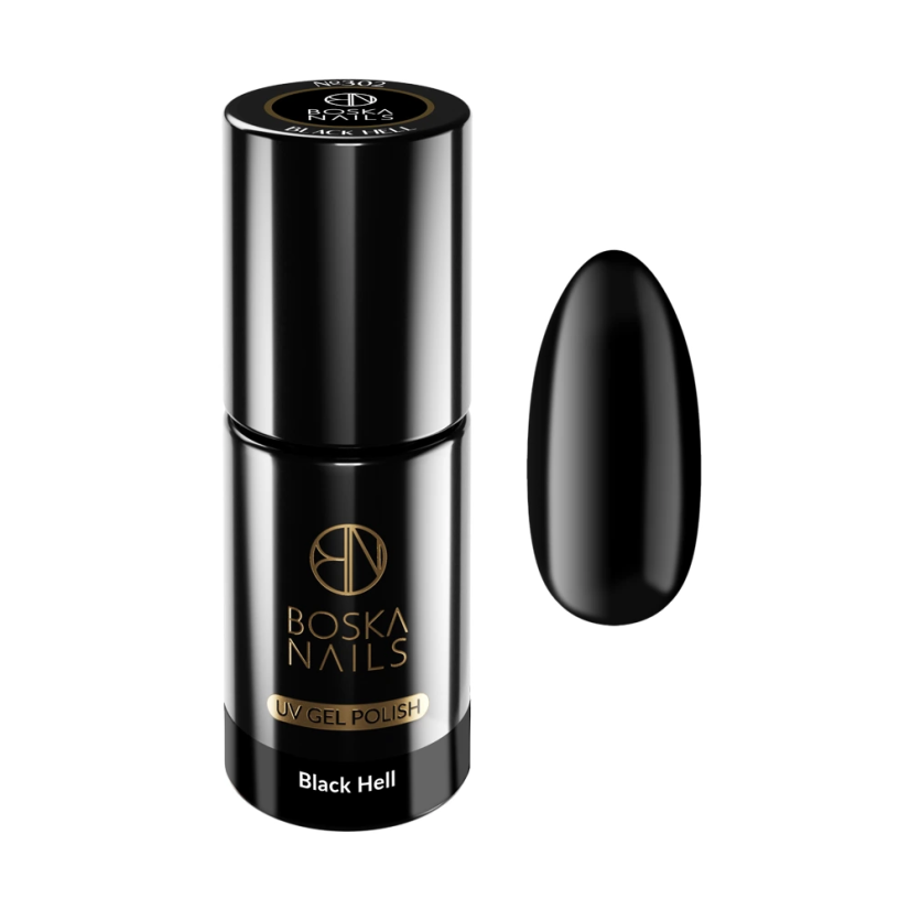 Gél lak Divine Black Hell no 302 Boska Nails 6 ml